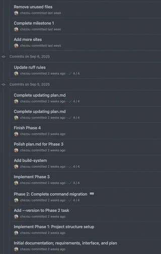 Commit history