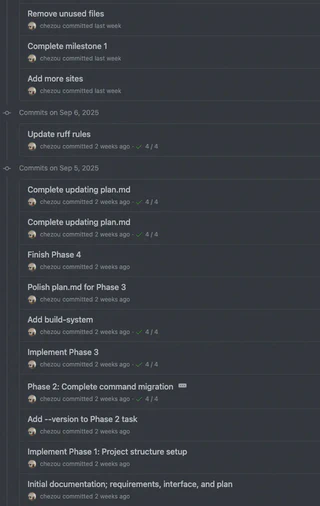 Commit history